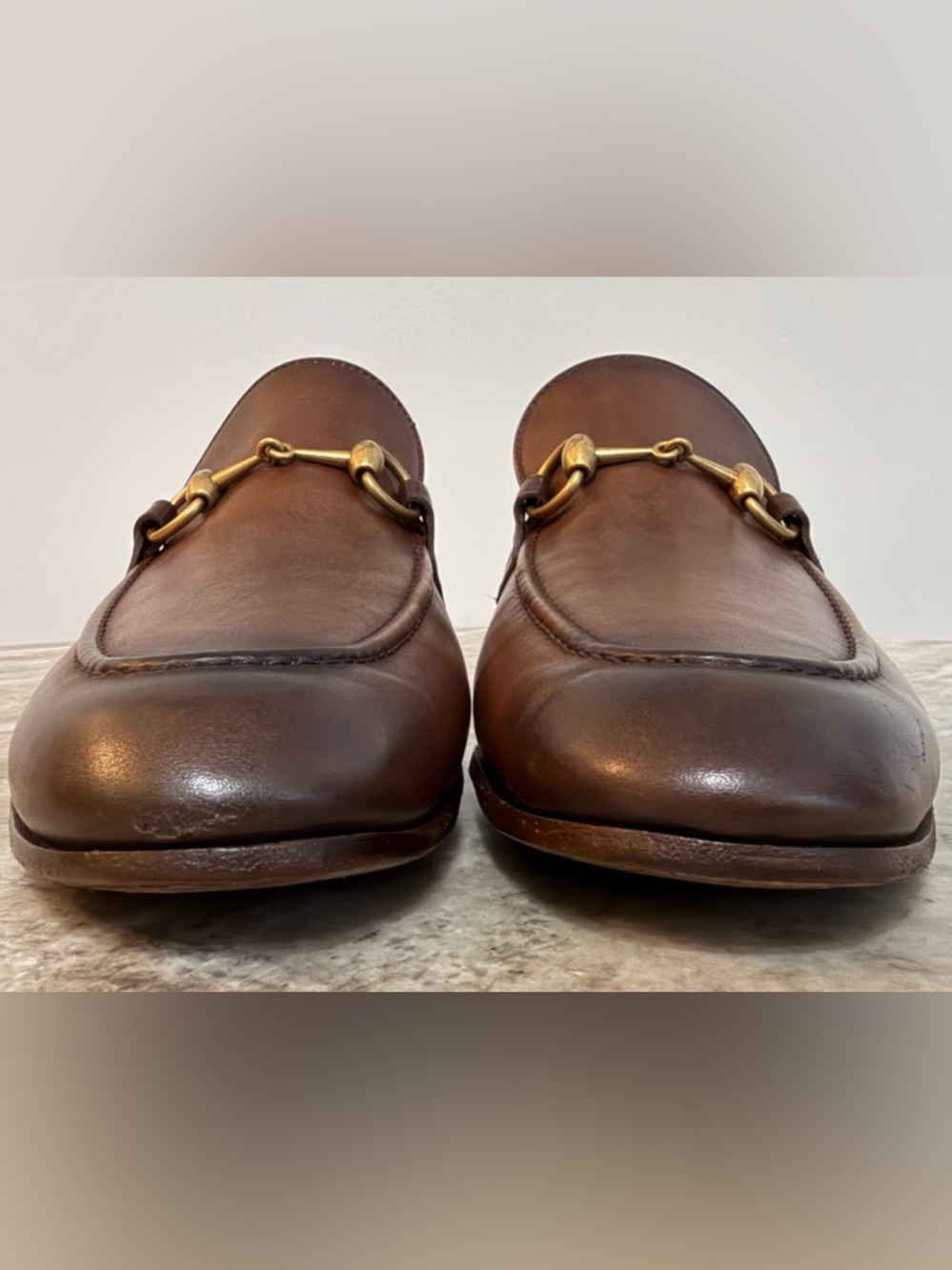 GUCCI JORDAAN Horsebit Leather Loafer Brown Ombre 9.5 / 10 US $1100 1953 - Picture 8 of 13